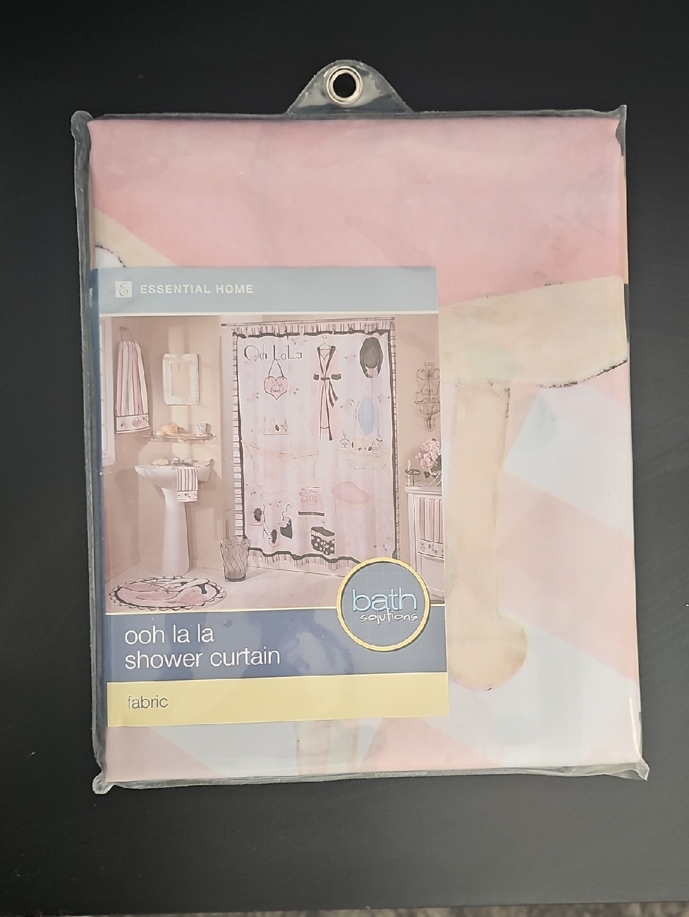 'Ooh La La' Pink Fabric Shower Curtain